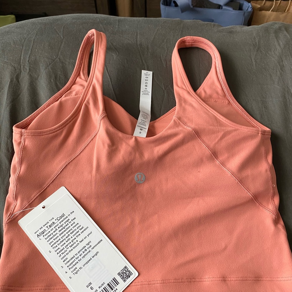 Lulu Align Tank / Rustic Coral / Size 6